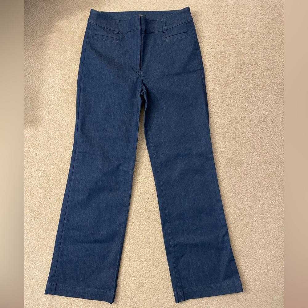 NWT Loft wide straight denim jeans. Dark blue. Size 8.